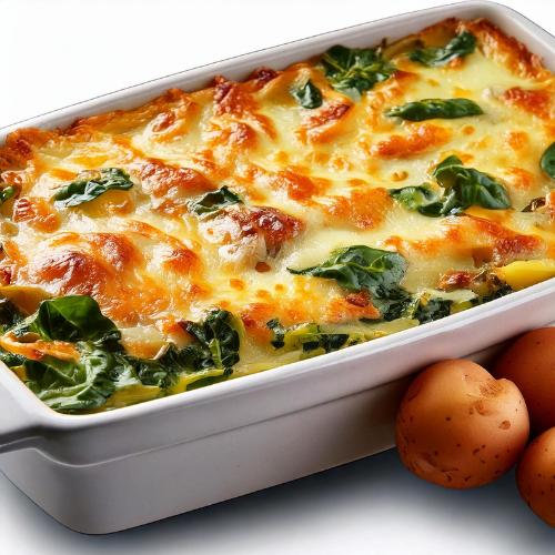 Kartoffel-Spinat-Gratin
